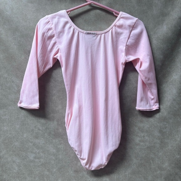 Jacques Moret girls Dance 3/4 Sleeve Basic Leotard Sz L 12/14 - Picture 2 of 3